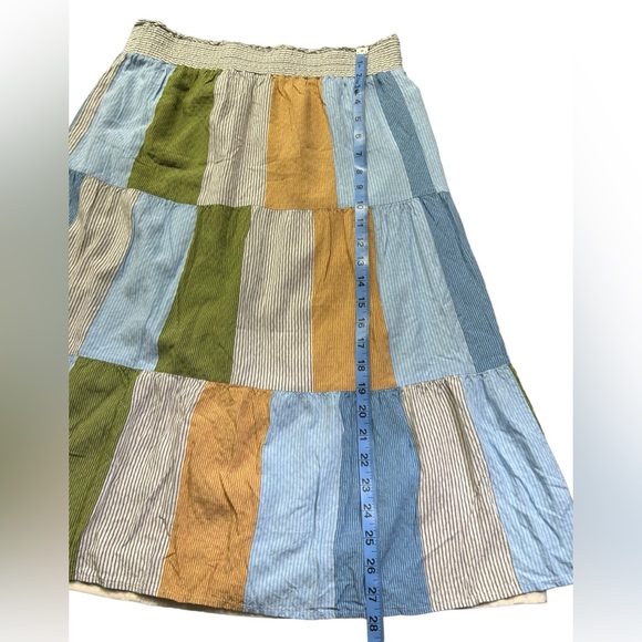 LC LAUREN CONRAD midi patchwork hippie  A line skirt size Large EUC - Picture 6 of 7